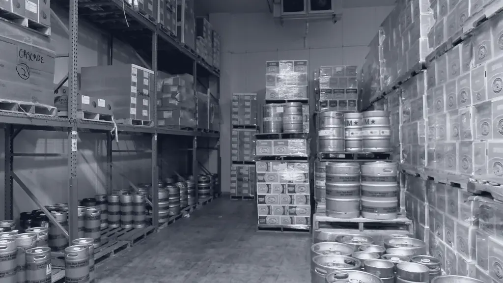 Pallets and stock on warehouse racking